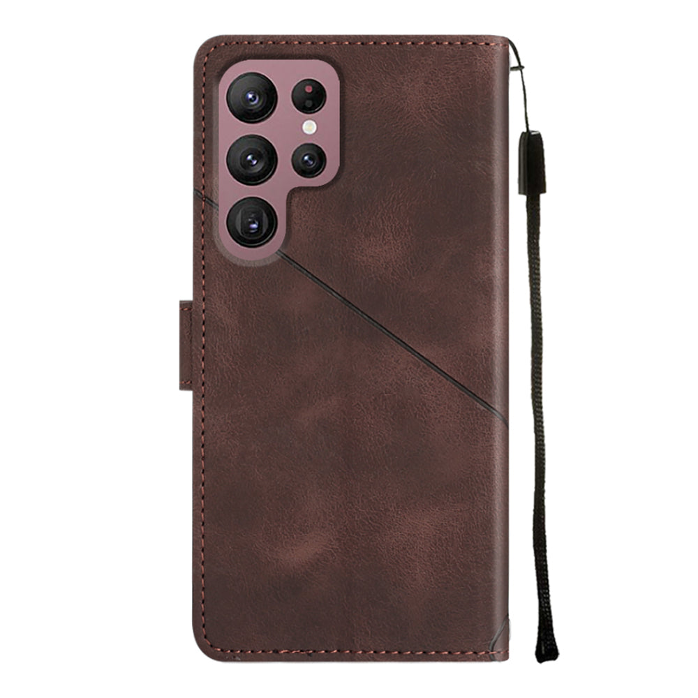 For Samsung Galaxy S22 Ultra 5G PT005 YB Imprinting Series-6 Leather Phone Case Stand Wallet Shockproof Flip Phone Cover For Samsung Galaxy S22 Ultra 5G PT005 YB Imprinting Series-6 Leather Phone Case Stand Wallet Shockproof Flip Phone Cover
